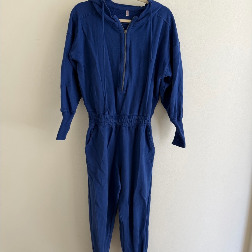 FP Movement by Free People Royal Blue Hooded Jumpsuit